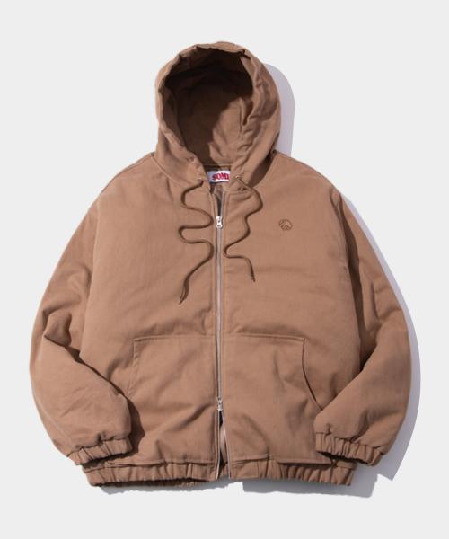 썸플레이스(SOME PLACE)  패디드 후드 스트링 로고포인트 에어리 헤비 점퍼 [브라운] - 사이즈 & 후기 | 무신사