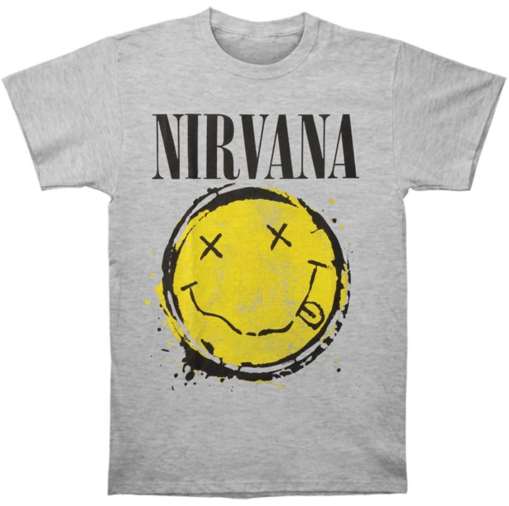 공식 NIRVANA 너바나 Smiley Splat 반팔 티셔츠