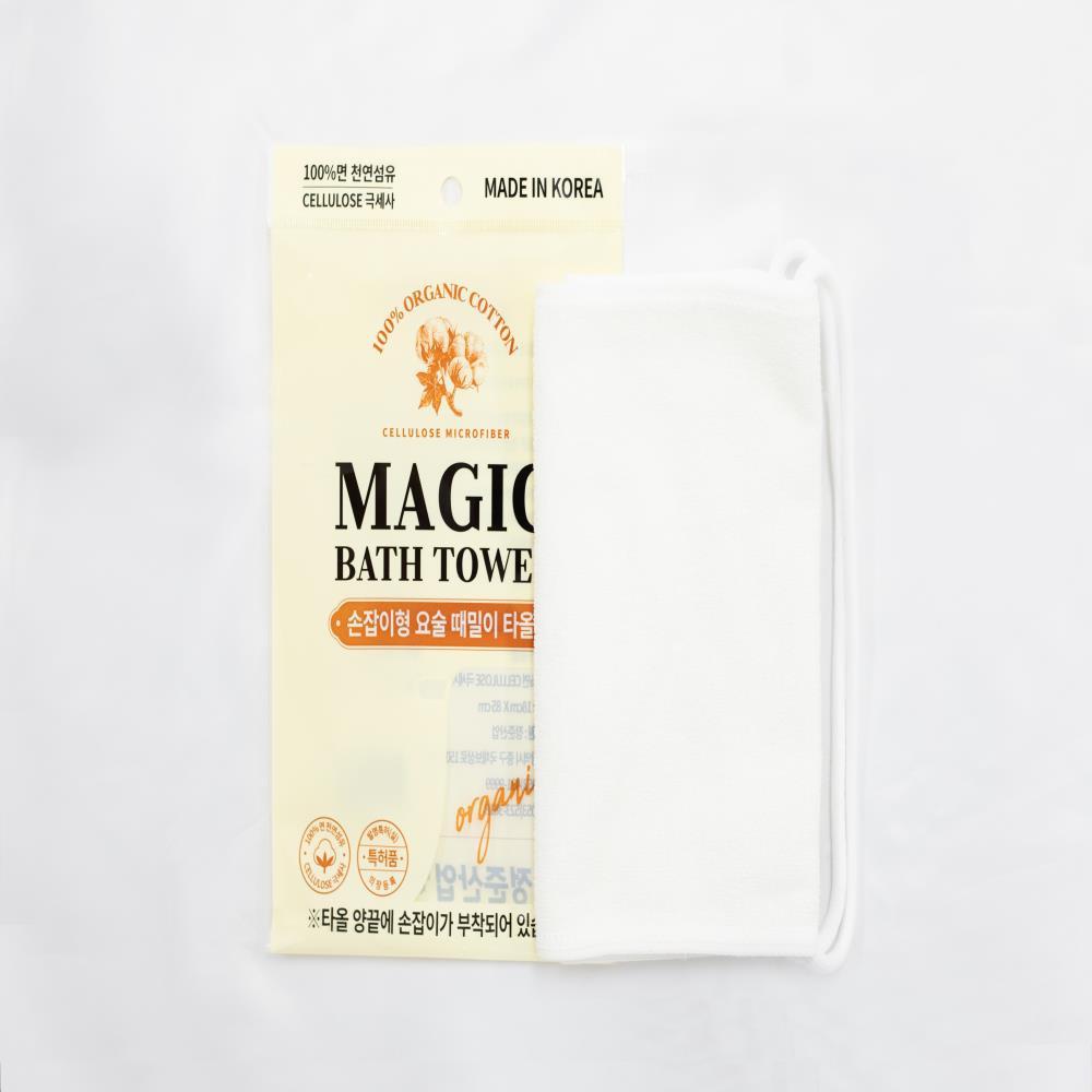 정준산업 요술 때밀이타올 손잡이형 등때밀이 화이트 때르메스 때르미스 떼르메스