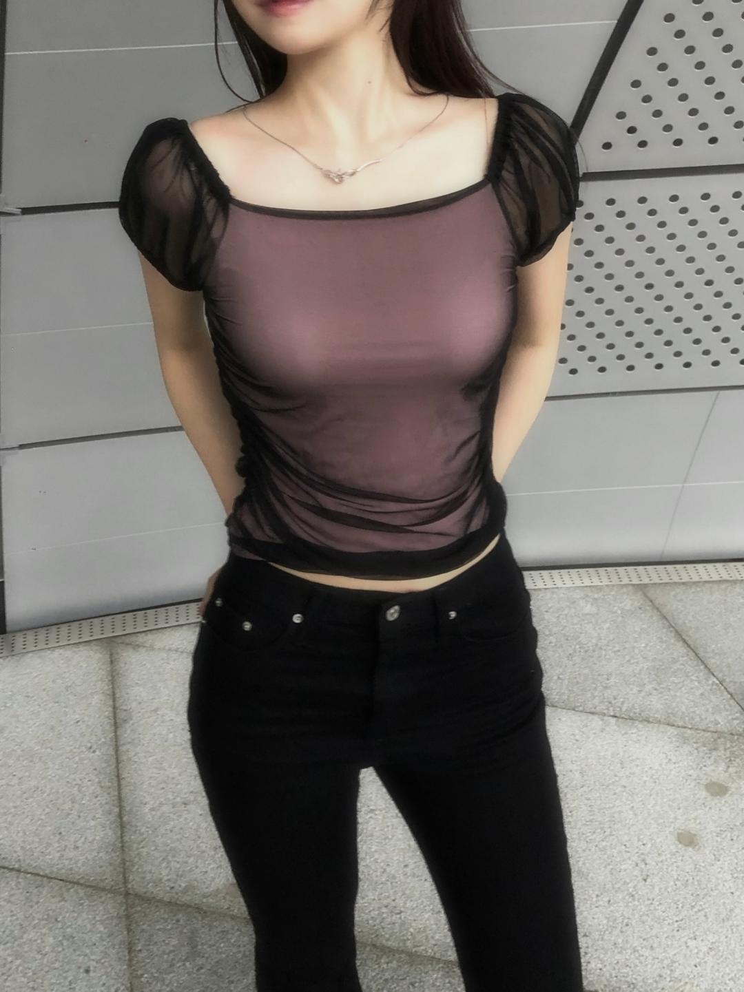 Orbit See-Through Puff Top(2 color)