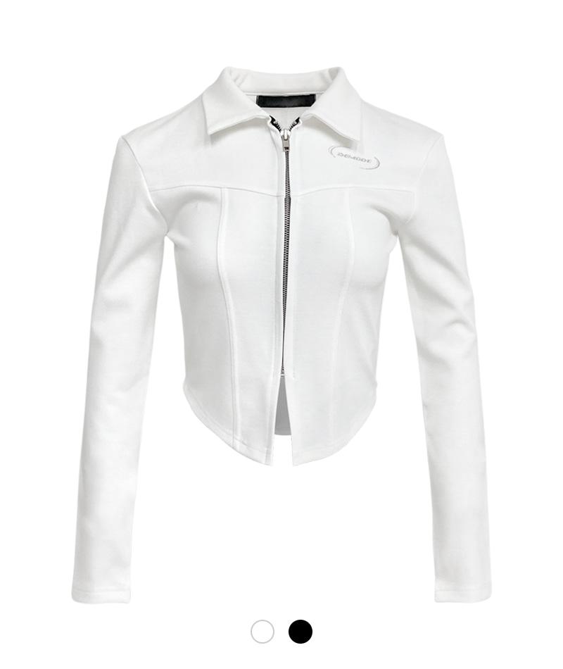 퍼밀 자수 카라 집업