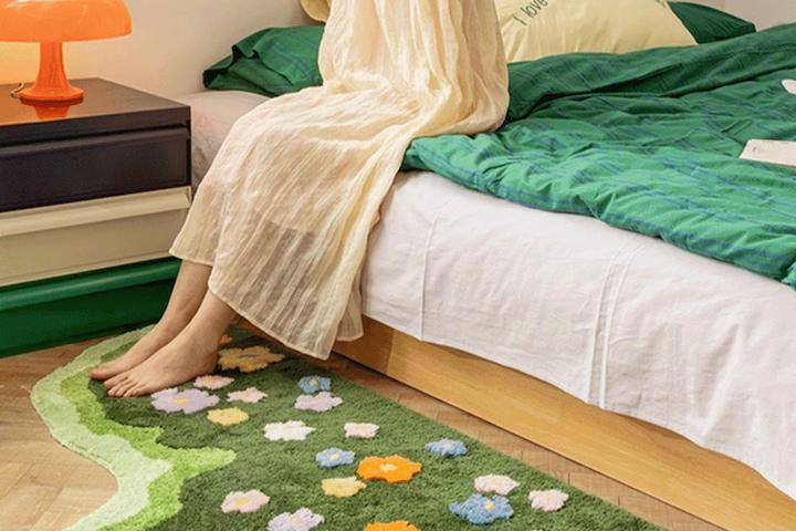 그래스 가든 터프팅 러그 쇼파 현관 침실 사계절 발매트 미니 러그 카페트 카펫 2size