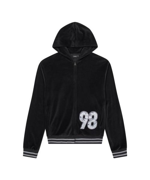아캄(AAKAM)  98 Patch Velour Zip-Up Hoodie (Black) - 사이즈 & 후기 | 무신사