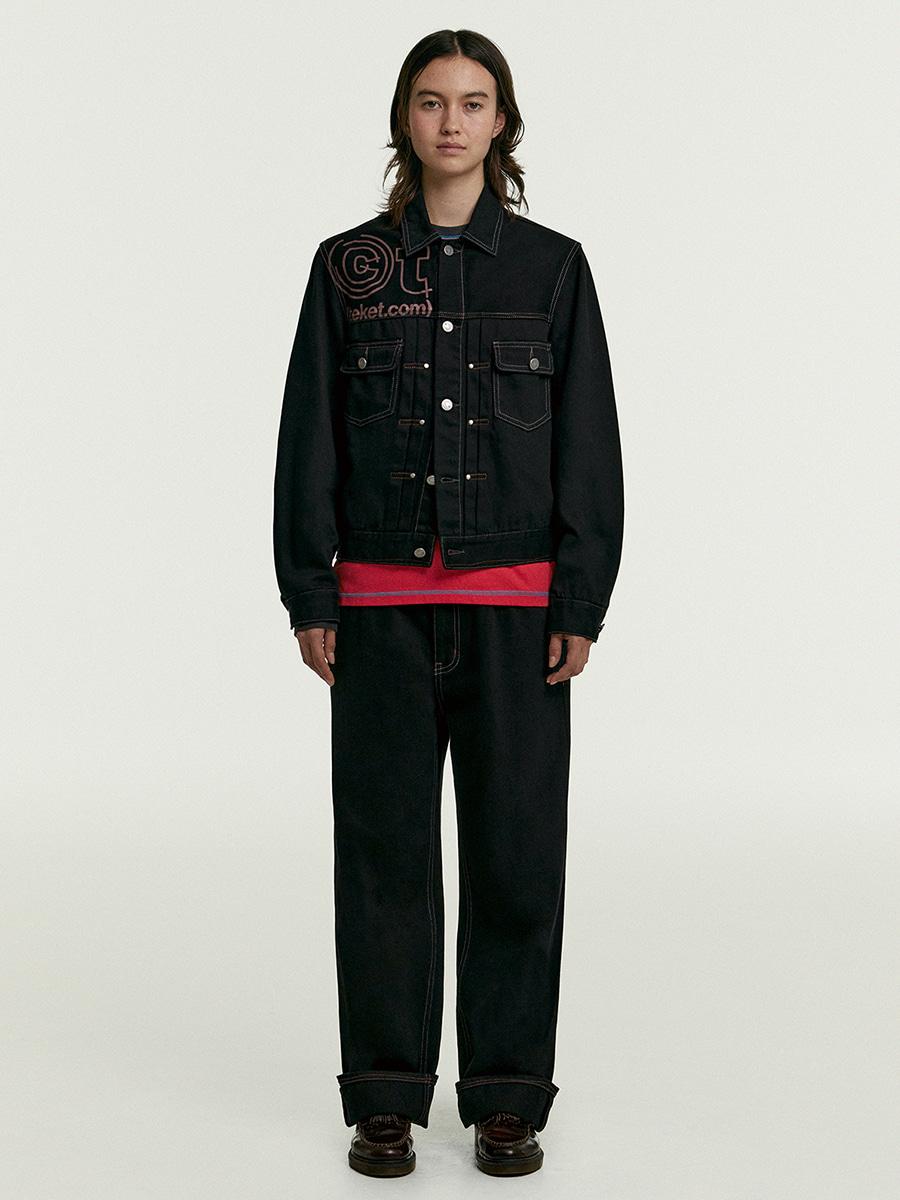 Immaze Curve Stitch Pants Black