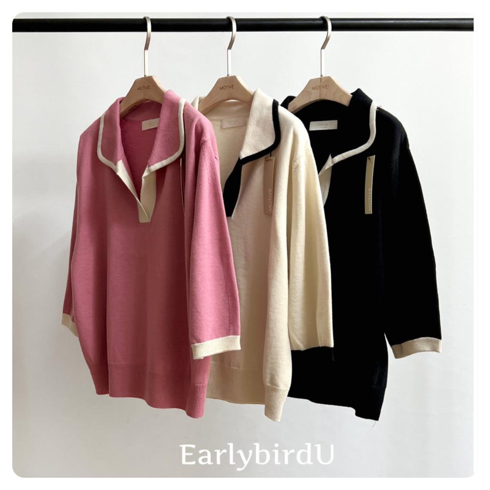 40세일 (전체당일)모티브 노제 백색 카라 니트