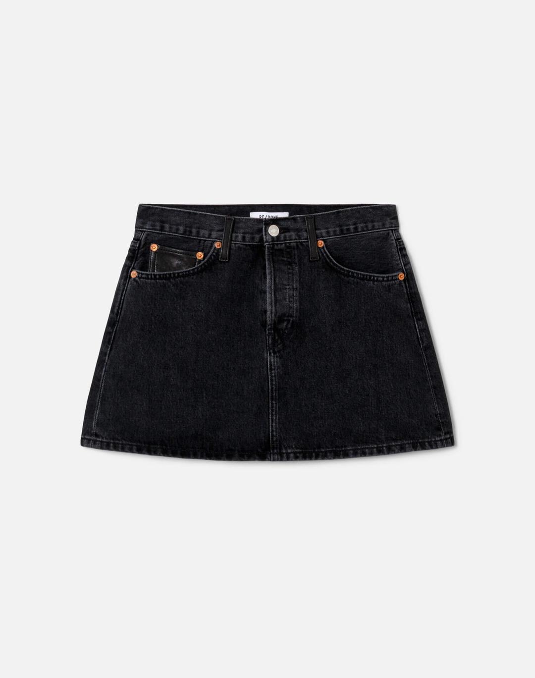 Aline Classic Skirt - Back To Black Leather - Back To Black Leather / 23