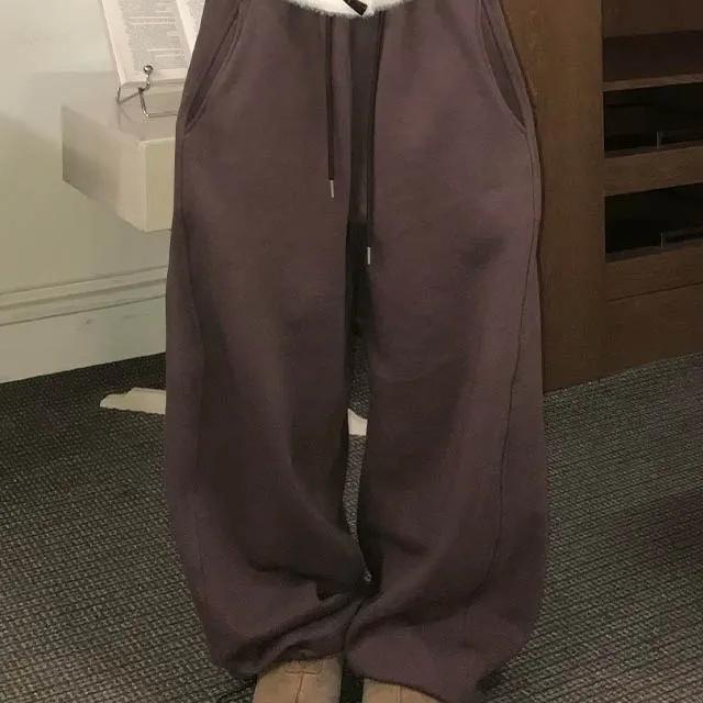 기모 스트링 와이드 벌룬팬츠