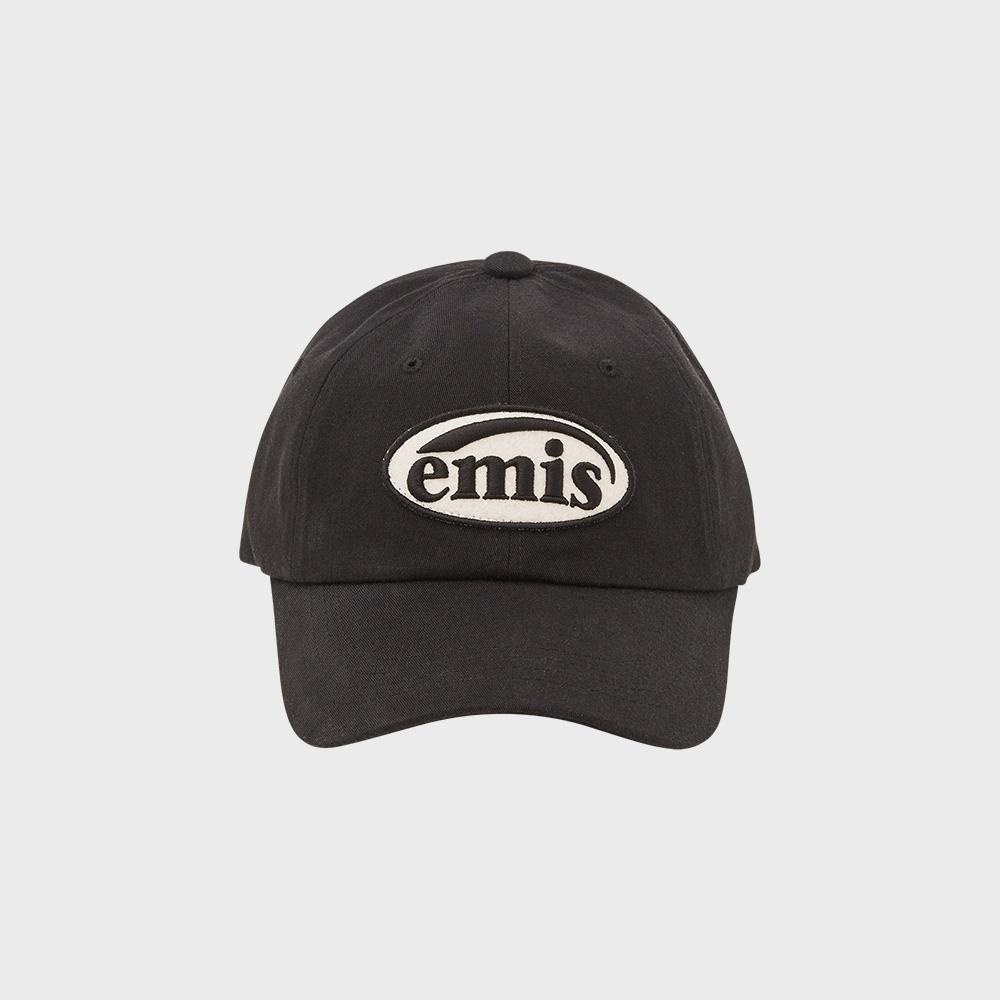 TONE ON TONE WAPPEN BALL CAP-BLACK
