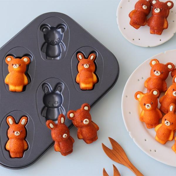 (일본) 코타 정품 스틸코팅제 홈베이킹 쿠키틀 마들렌틀 (토끼&곰)