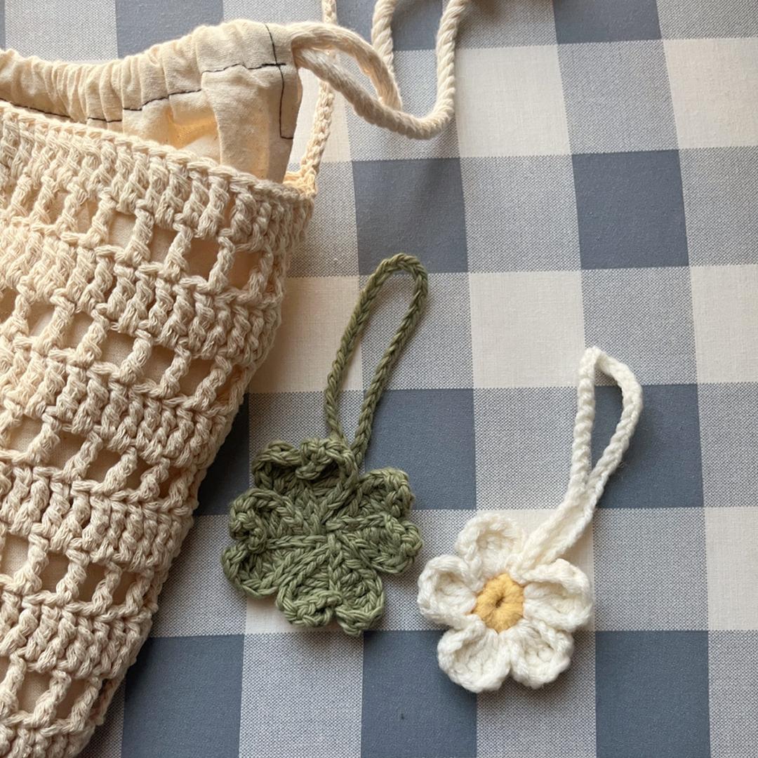 데이지키링 키홀더 꽃키링 뜨개 핸드메이드