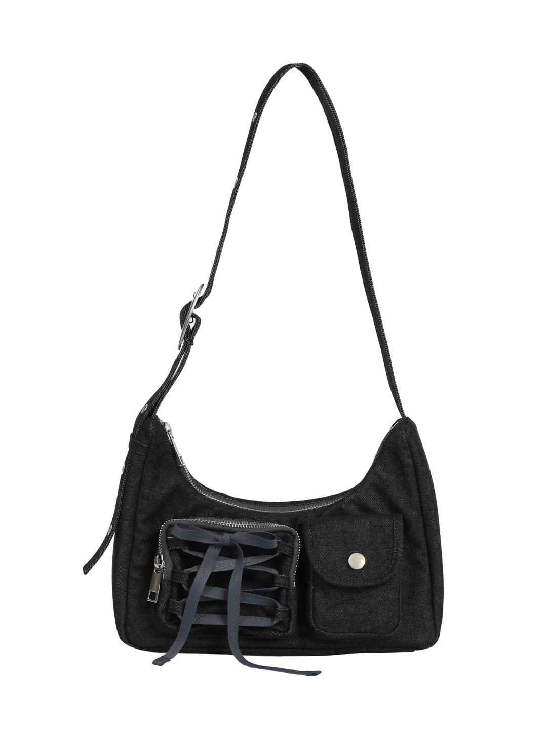 Ribbon hobo bag_black