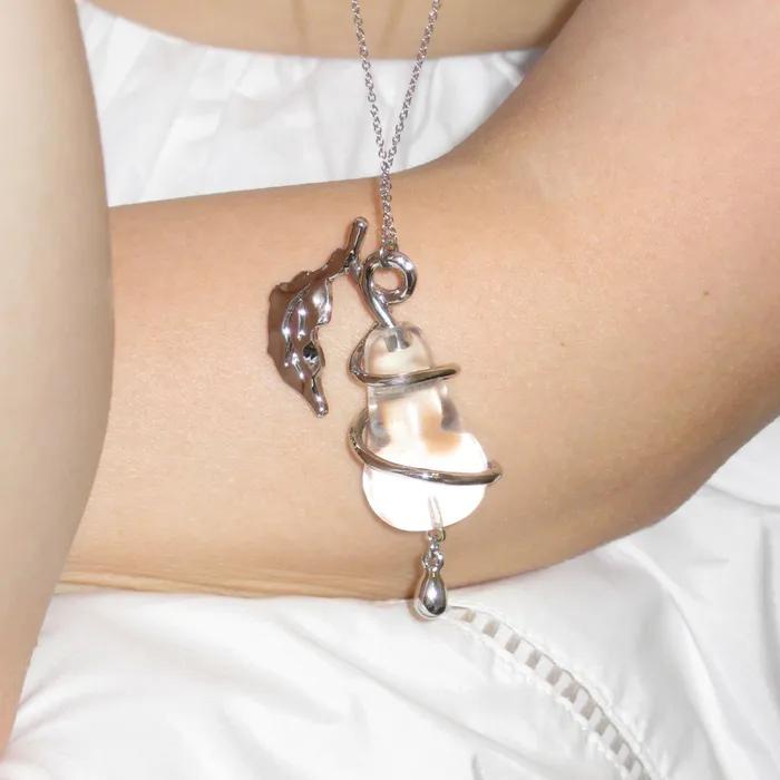 Pear Drop Necklace (Silver)