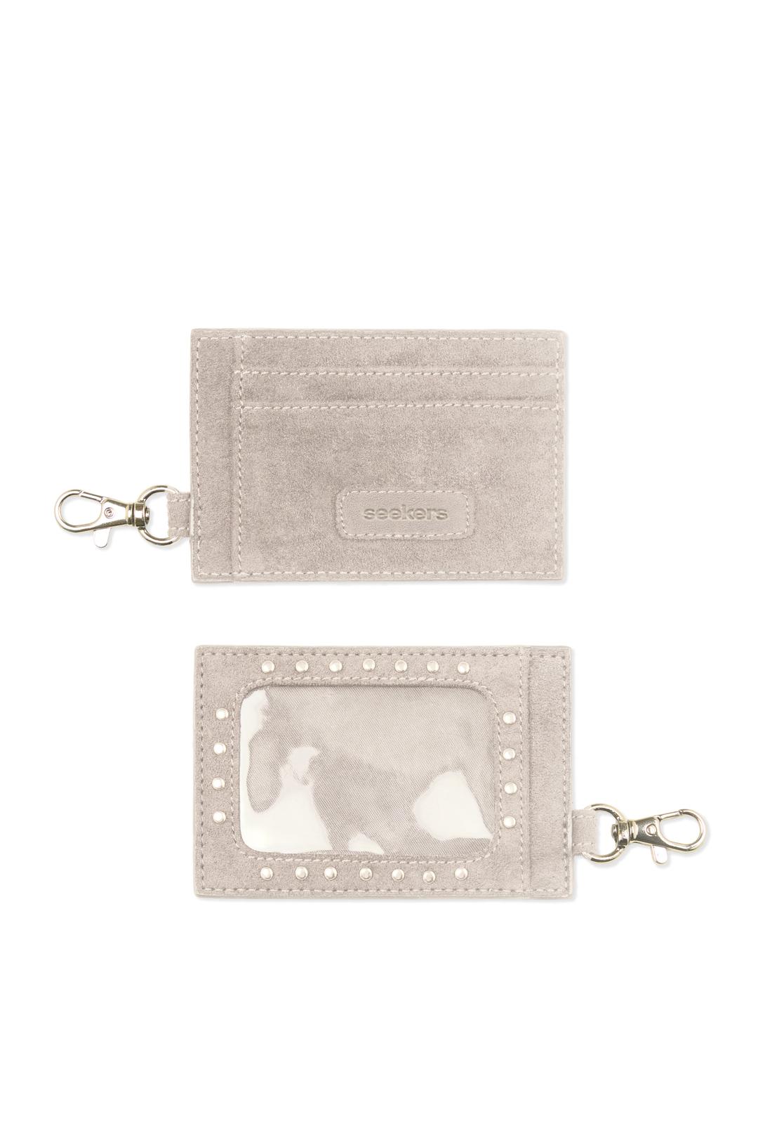 Martha Faux Suede Cardholder in Beige