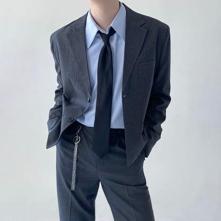 이런 상품 어때요? 928 미니멀 스트라이프 크롭핏 블레이저 자켓 셋업가능 (2color)