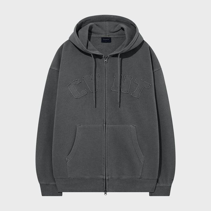 CVNT 피그먼트 후드집업 Charcoal