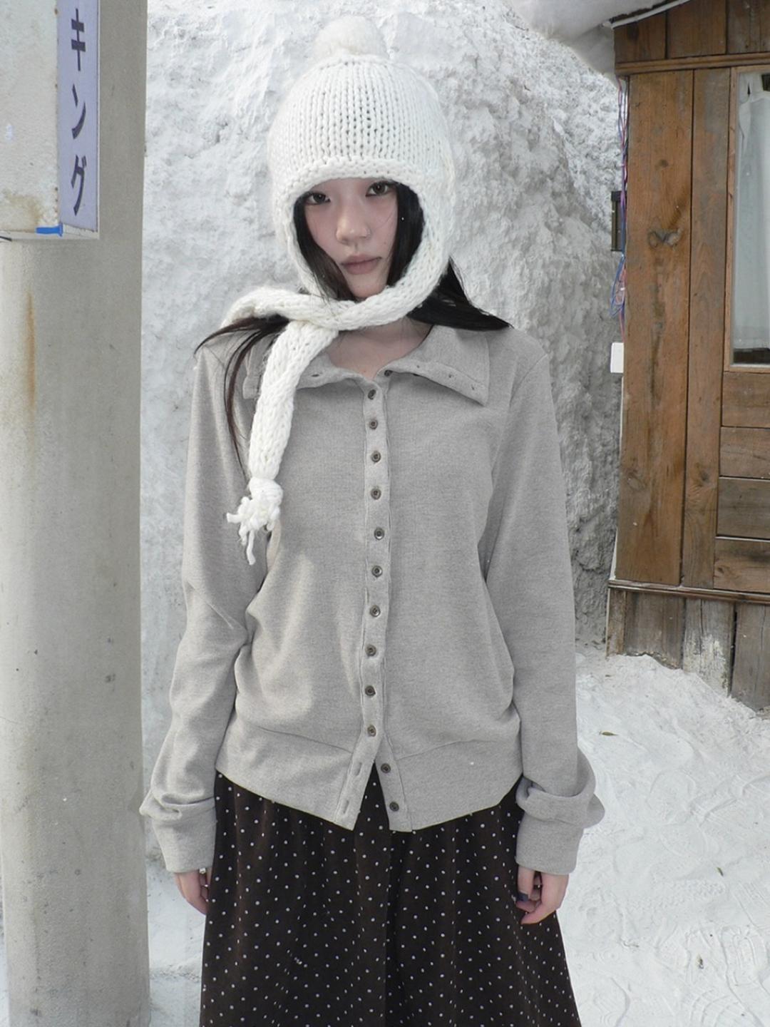 ang:project Soft Oat Button Knit Cardigan (2color)