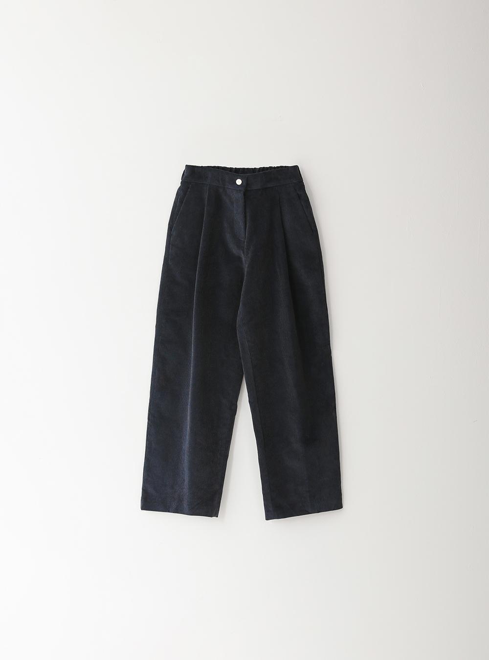 [re-order] corduroy back banding pants (navy)