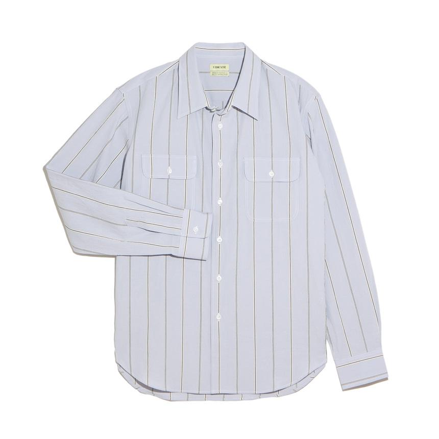 Artist Shirt - Organic Japanese Cotton Sky Blue Stripe