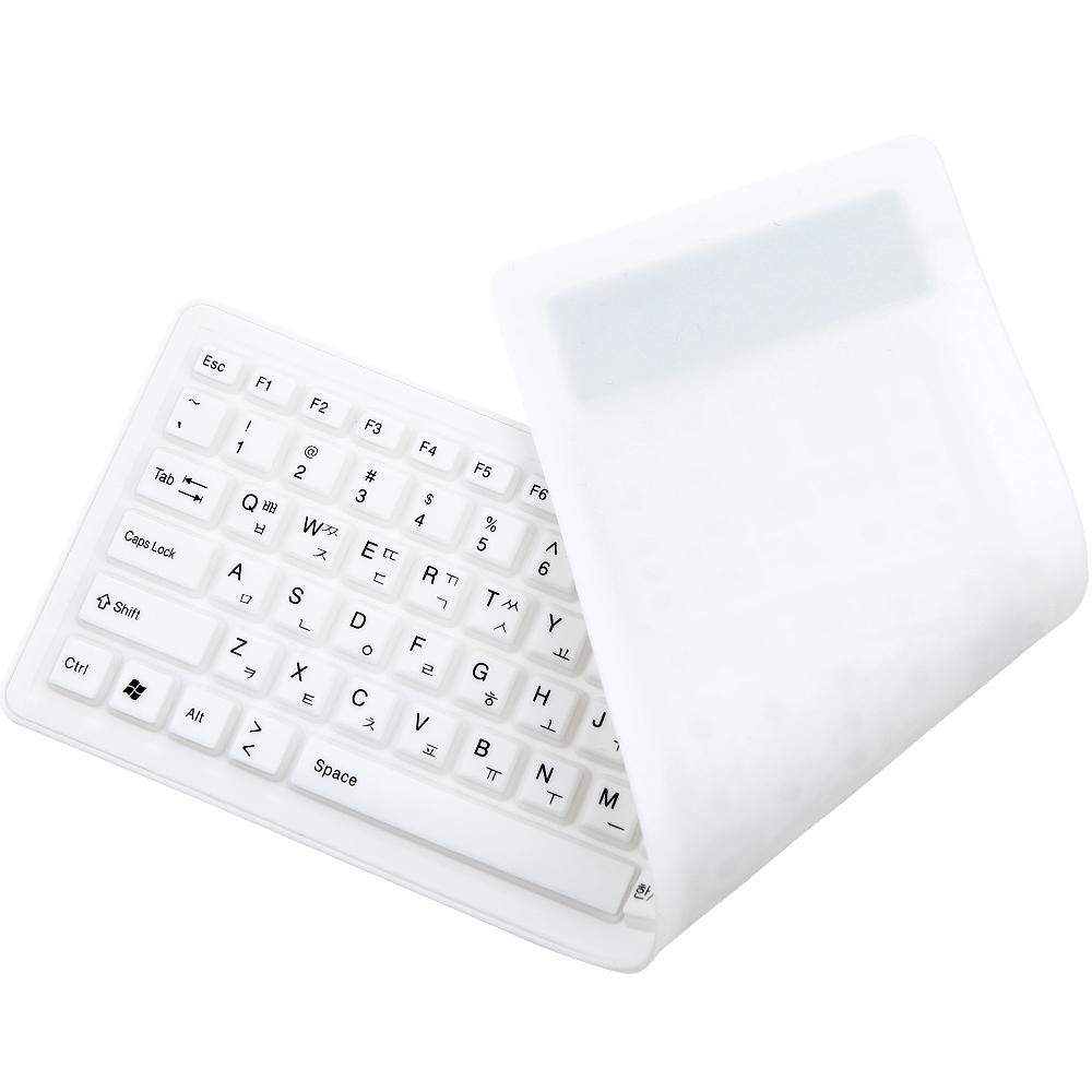 엠비에프 휴대용 저소음 방수 실리콘 롤 유선키보드, 화이트, MBF-ROLL10...