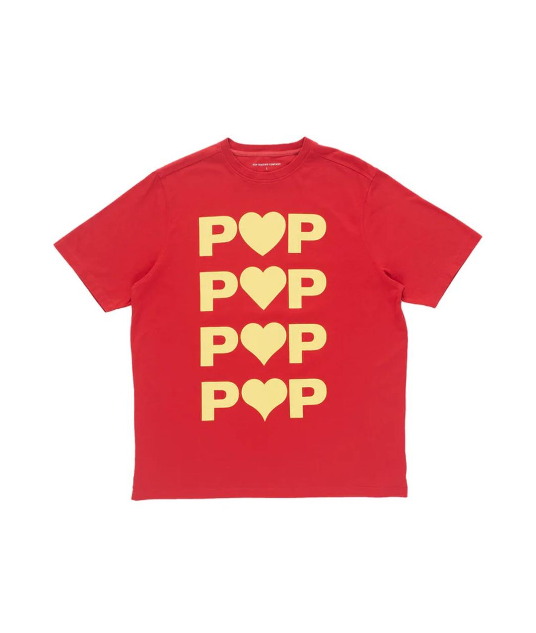 팝 트레이딩 컴퍼니 하트 티셔츠 HEARTS T-SHIRT (Haute Red)