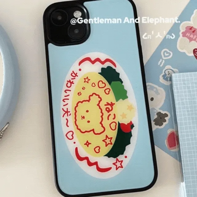 하늘 강아지 오므라이스 캐릭터 y2k 일본풍 데일리 아이폰 11 12 13 14 15 프로 프로맥스 하드 젤 케이스