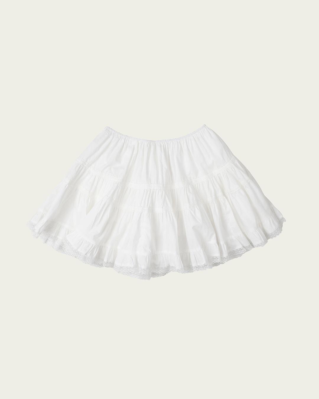 Remi Ruffle Mini Skirt - Ivory