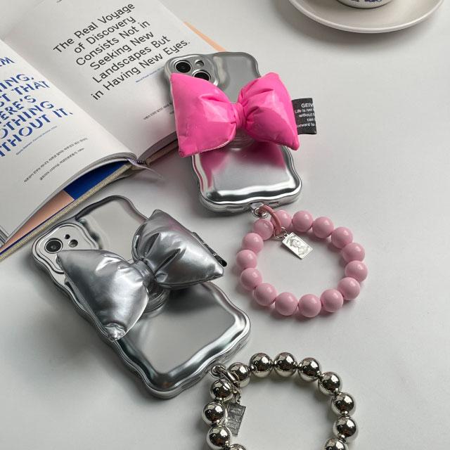 [무료배송🔥당일출고] 아이폰 15 14 13 12 11 미니 프로 케이스 갤럭시 겔럭시 S21 S22 S23 울트라 폰케이스 실버 크롬 미러 그립톡 스마트톡 스트랩 생일 선물