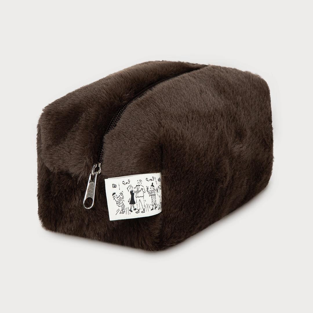 KUMA FUR POUCH - BROWN
