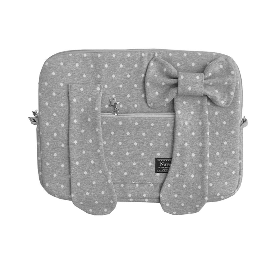 Bunny Tablet Pouch _ Light Grey Dot