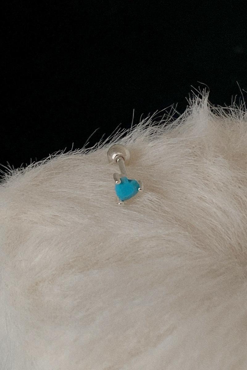 925silver 터키석 하트 피어싱 (1ea)