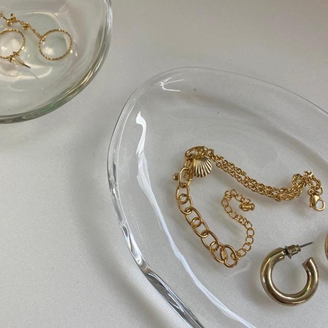 오베르 유리 트레이 감성 인테리어 오브제 악세서리 수납 촬영 소품 플레이트 장식 트레이