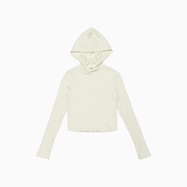 Ripped Crop Hoodie (Ivory)