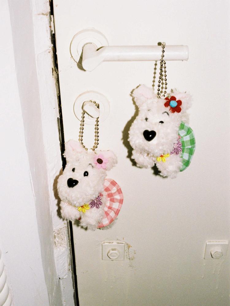 귀여운 강아지 인형 키링 키홀더 가방 장식 수영 액세서리