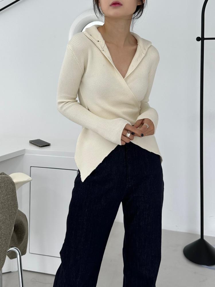 리저 크로스 카라 반목 투웨이 니트(2color)