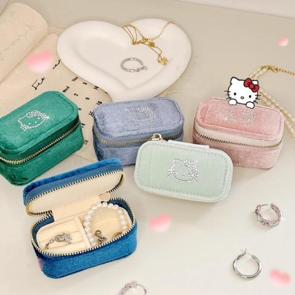 헬로키티 큐빅 휴대용 악세서리 보관 파우치 (5컬러) 보석함 산리오 캐릭터 파우치