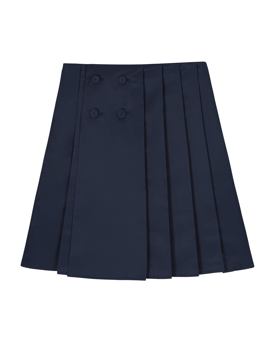 TWO-WAY PLEATED WRAP MIDI SKIRT _ NAVY (9/29 예약발송)