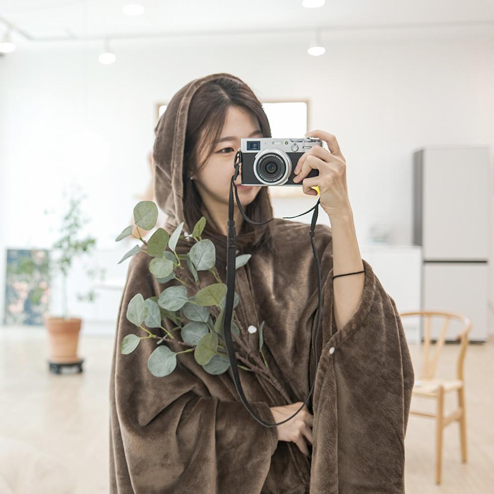 착한연구소 집순이담요 후드담요 안감겉감동일 겨울 입는 방콕 캠핑