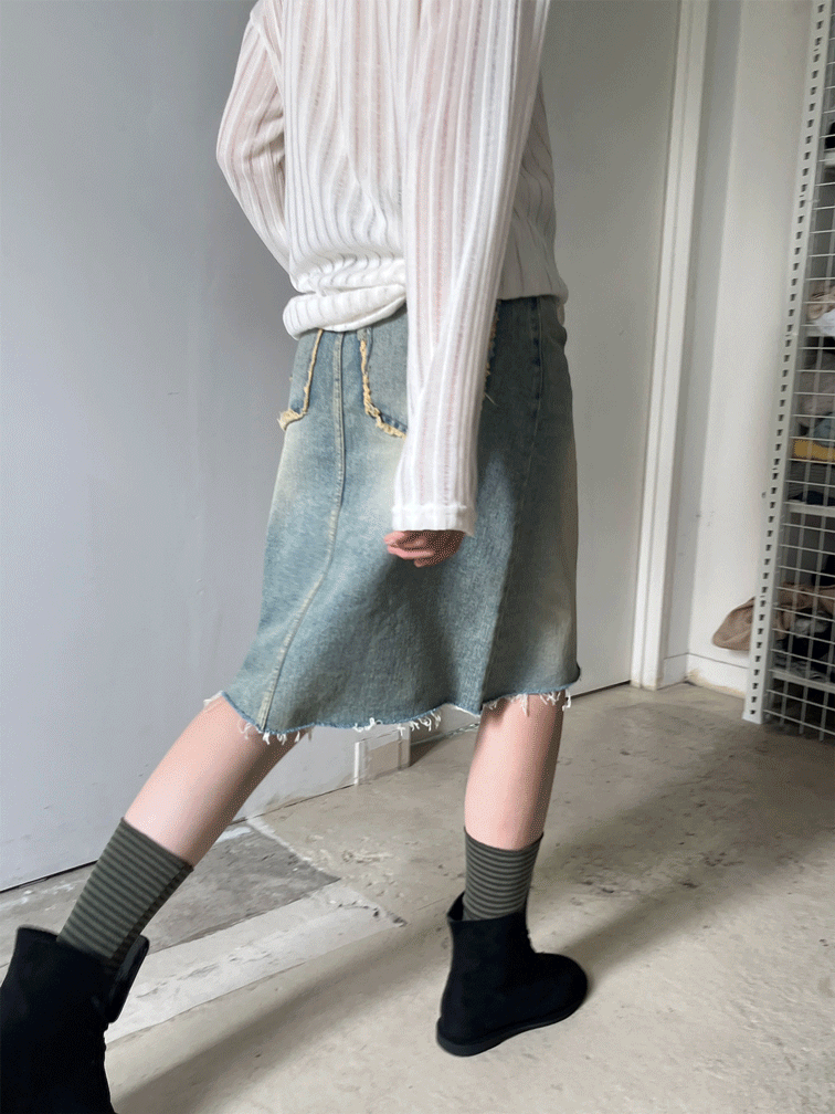 김아홉 빈티지 2포켓 미디 SK