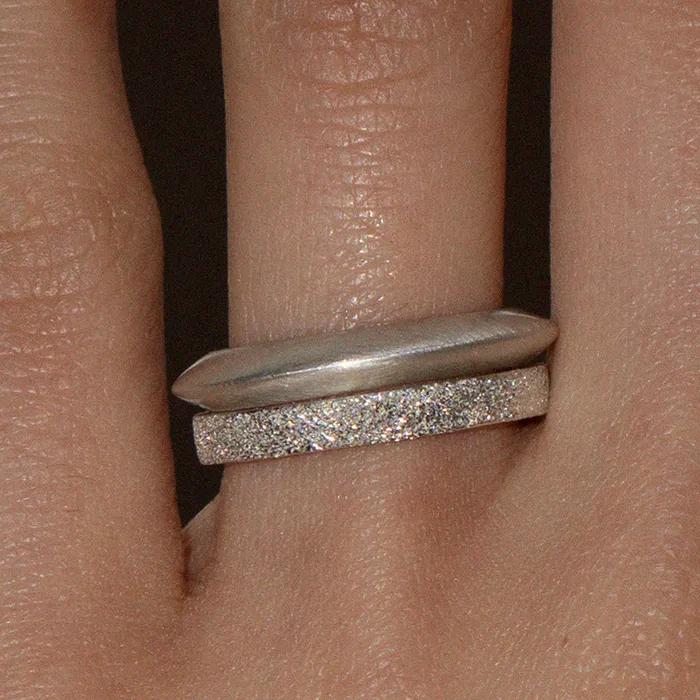 PLATE RING MATT SILVER