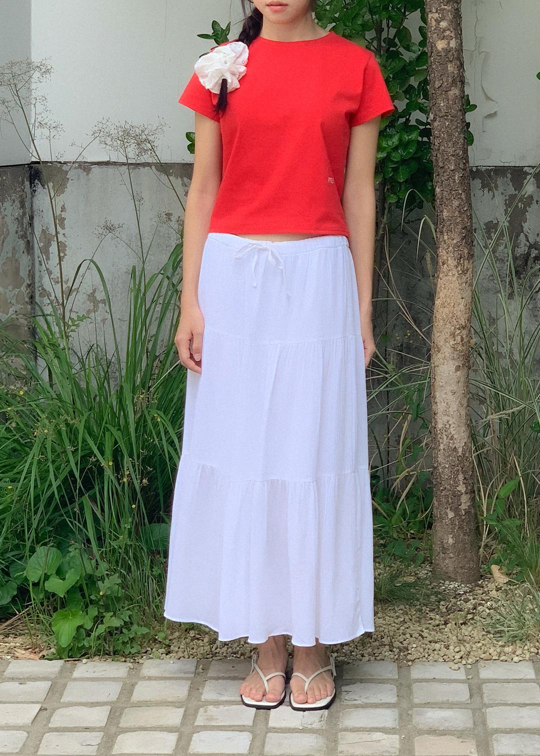 [Monoa Made] tiered long skirt