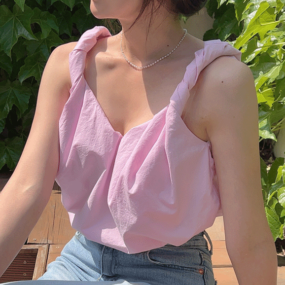 꼬임 끈 나시 블라우스