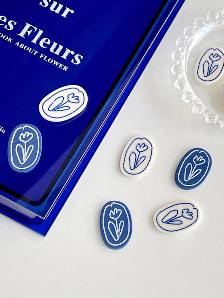 드로잉 튤립 냉장고자석 인테리어소품 마그넷 2P세트