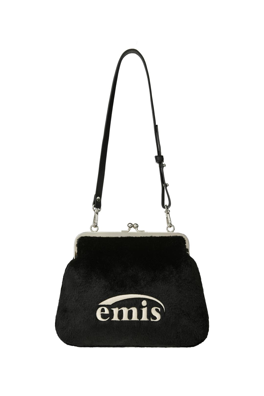 FUR FRAME PURSE BAG-BLACK