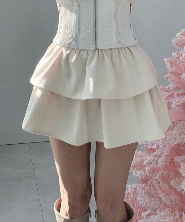 [속바지내장/도톰] 푸린 기모 캉캉 스커트 - 2color