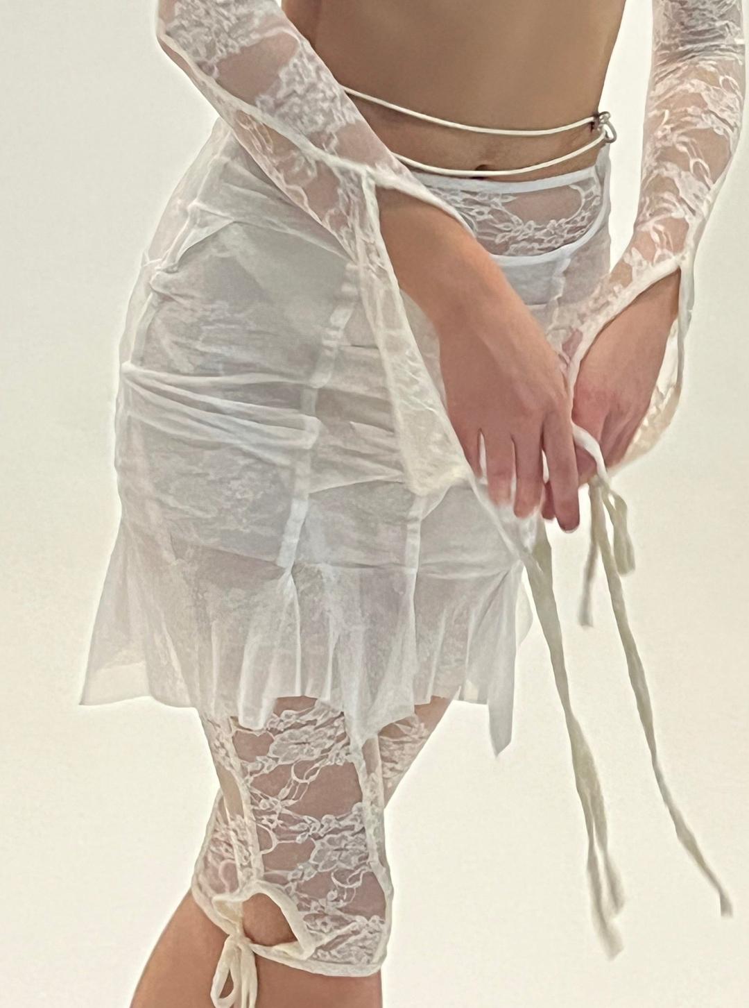 White mesh skirt - S