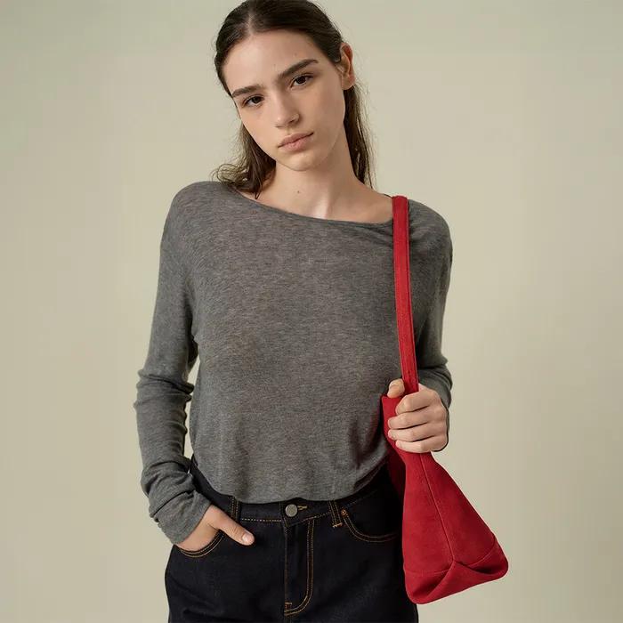 PAPER TEE_MELANGE GREY