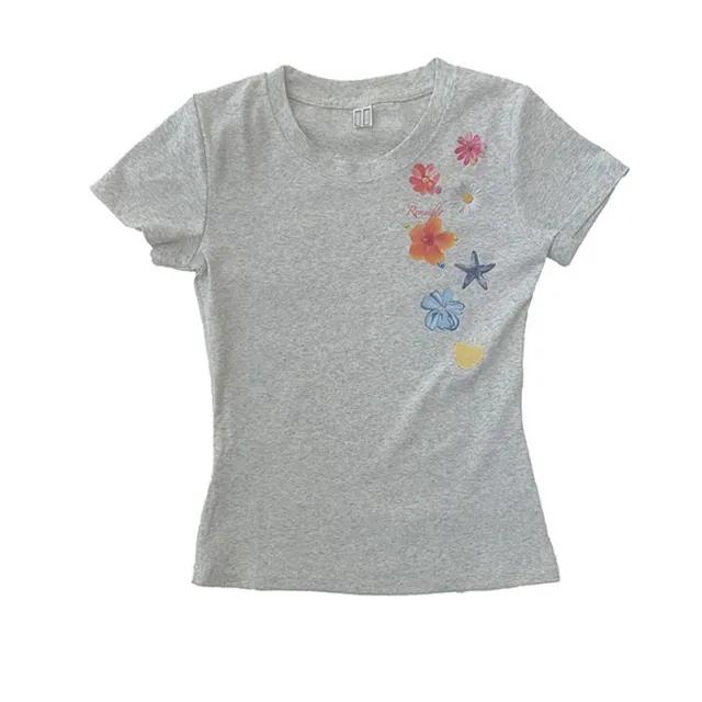 Colorful Side Flower T