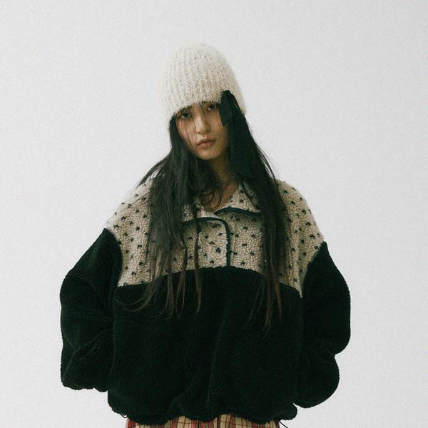 1월 21일 예약배송_Heart dot Fleece Anorak_Black