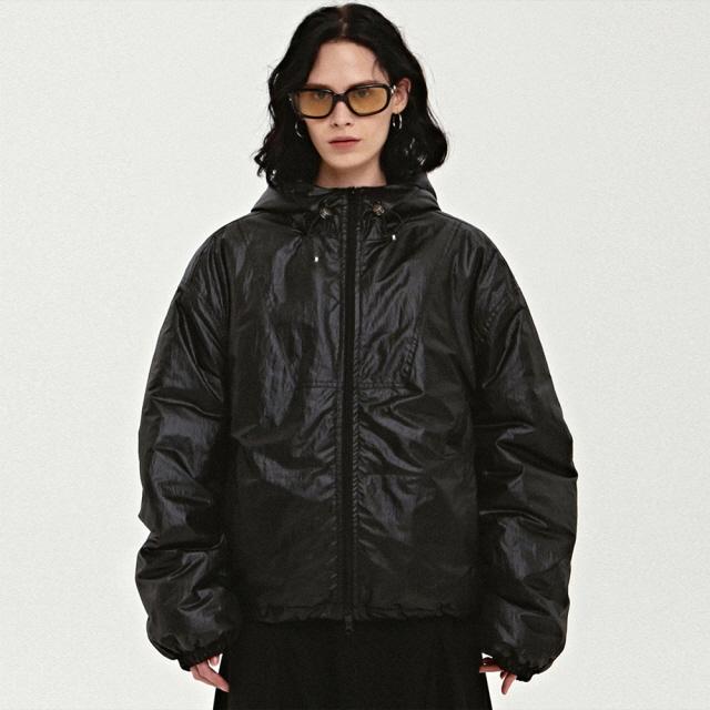 HOODY WINDBREAKER DUCK DOWN PADDING_BLACK