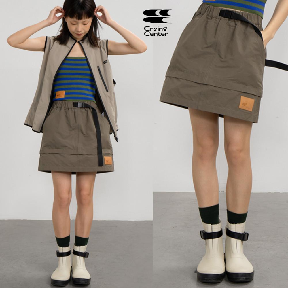 CRYINGCENTER 크라잉센터 카고 미니 스커트 허리 밴딩 바스락 스커트